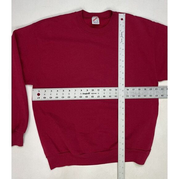 VINTAGE Jerzees Blank Crewneck Sweatshirt Men Medium Red USA 90s - Picture 4 of 4